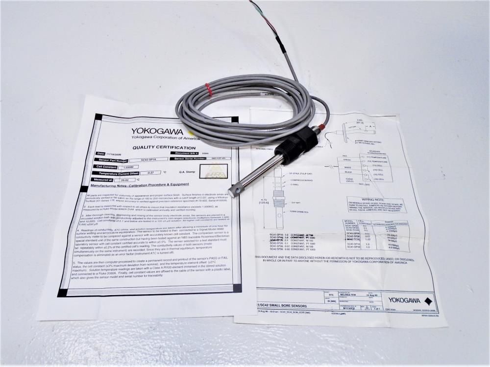 Yokogawa SC42-SP16 Conductivity Sensor w/ 18" Cable